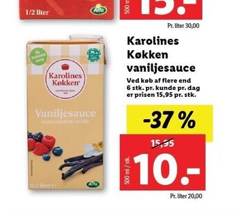 Lidl Karolines køkken vaniljesauce tilbud