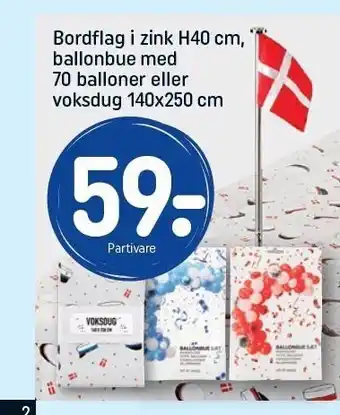 REMA 1000 Bordflag, ballonbue med 70 balloner el. voksdug tilbud