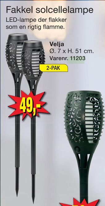 Harald Nyborg Fakkel solcellelampe tilbud