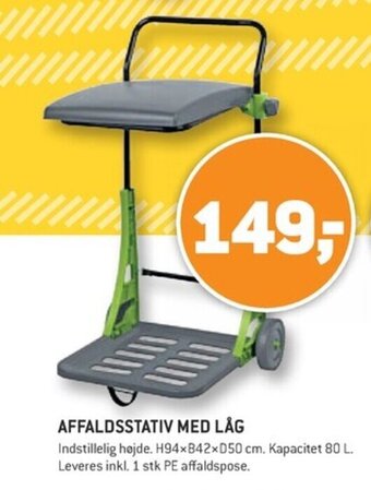 XL-BYG Affaldsstativ med låg tilbud