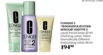 Matas Clinique 3 -trinshudplejesystem introsæt hudtype 2 tilbud