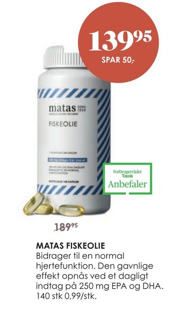 Matas Matas fiskeolie tilbud