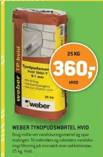 Weber Tyndpudsmørtel Hvid