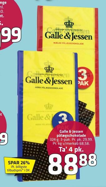 Fleggaard Galle & Jessen pålægschokolade tilbud