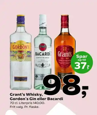 Coop 365 Grant's Whisky, Gordon's Gin eller Bacardi tilbud