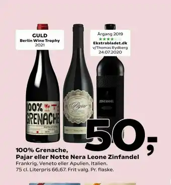 Coop 365 100% Grenache, Pajar eller Notte Nera Leone Zinfandel tilbud
