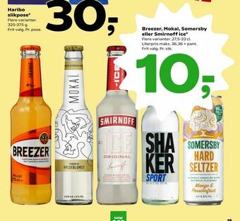Coop 365 Breezer, Mokai, Somersby eller Smirnoff ice tilbud