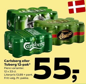 Coop 365 Carlsberg eller Tuborg 12-pak tilbud