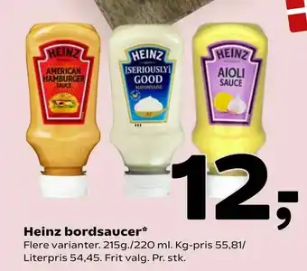 Coop 365 Heinz bordsaucer tilbud