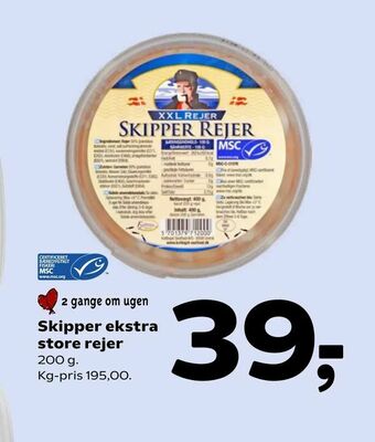Coop 365 Skipper ekstra store rejer tilbud
