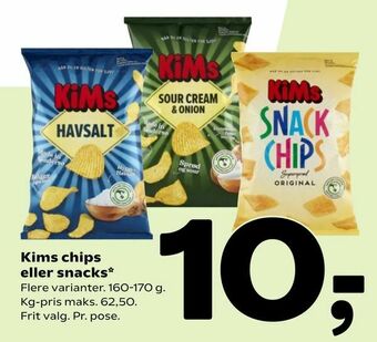 Coop 365 Kims chips eller snacks tilbud