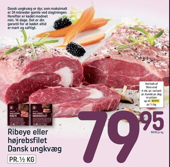 REMA 1000 Ribeye eller højrebsfilet Dansk ungkvæg tilbud