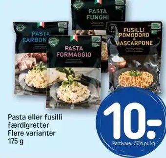 REMA 1000 Pasta eller fusilli færdigretter tilbud