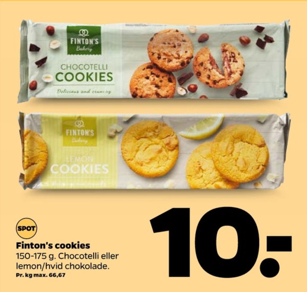 Fintons cookies tilbud hos Netto