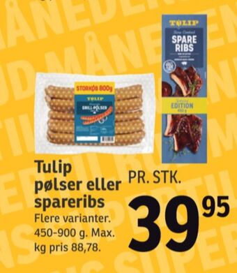 SPAR Tulip spareribs tilbud