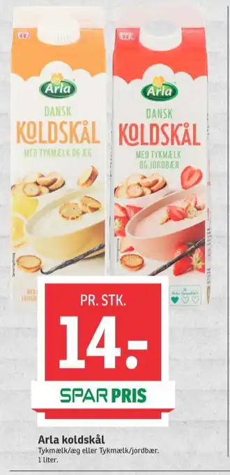 SPAR Arla koldskål tykmælk og æg tilbud
