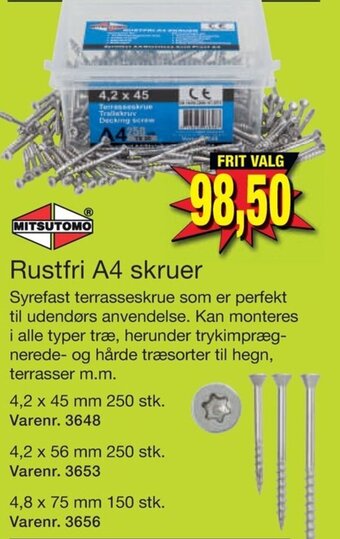 Harald Nyborg Rustfri A4 skruer tilbud