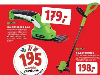 jem & fix Multiklipper 2-i-1 el. græstrimmer tilbud