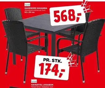 jem & fix Havebord Havanna, Havestol Lissabon tilbud
