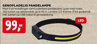 jem & fix Genopladelig pandelampe tilbud