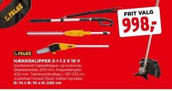 jem & fix Hækkeklipper 2-i-12 x 18 v tilbud