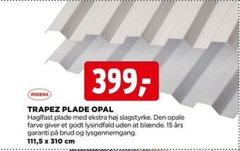 Trapez plade opal