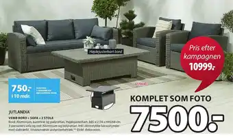 JYSK Jutlandia Vemb Bord + Sofa + 2 Stole tilbud