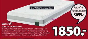 JYSK Gold F85 Skummadras tilbud