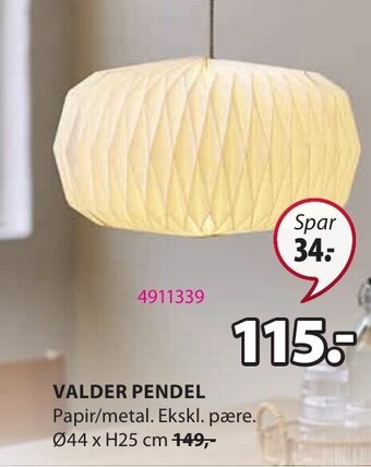JYSK Valder Pendel tilbud