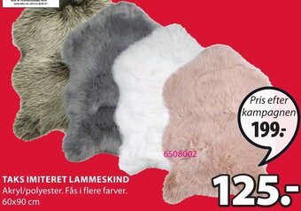 JYSK Taks Imiteret Lammeskind tilbud