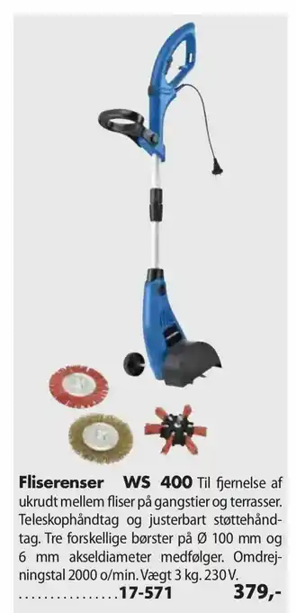 Biltema Fliserenser WS 400 tilbud