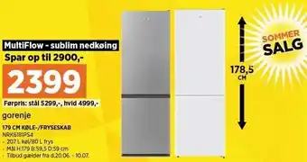 Power 179 cm køle-/fryseskab tilbud