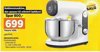 Power Køkkenmaskine PORM4WH800 tilbud