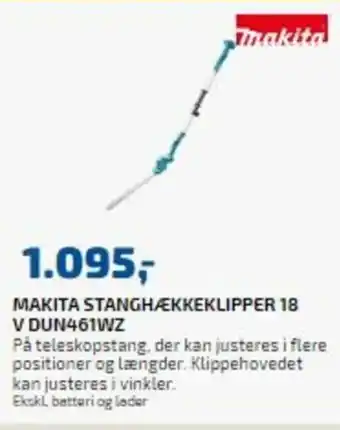 Davidsen Makita Stanghækkeklipper 18 V DUN461WZ tilbud