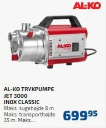 Davidsen Al-Ko Trykpumpe Jet 3000 Inox Classic tilbud
