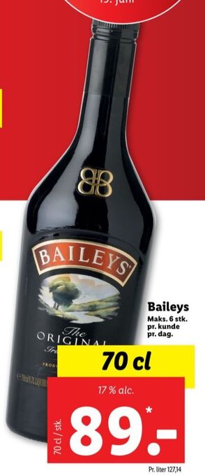 Lidl Baileys likør tilbud