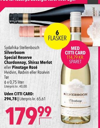 Silverboom Special Reserve Chardonnay, Shiraz Merlot eller Pinotage Rosé