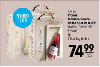 Citti Piccini Memoro Bianco, Rosso eller Rosé IGP tilbud