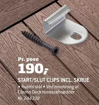 Bygma Start/slut clips incl. skrue tilbud