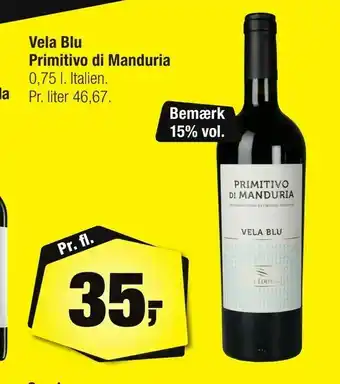 Calle Vela Blu Primitivo di Manduria tilbud