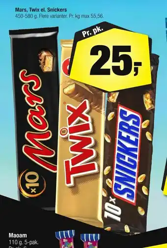 Calle Mars, Twix el. Snickers tilbud