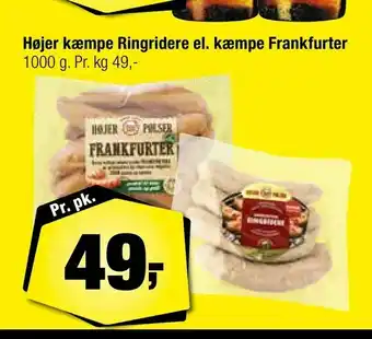 Calle Højer kæmpe Ringridere el. kæmpe Frankfurter tilbud