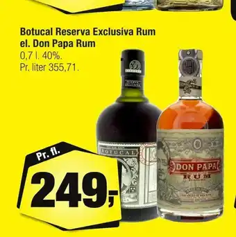 Calle Botucal Reserva Exclusiva Rum el. Don Papa Rum tilbud