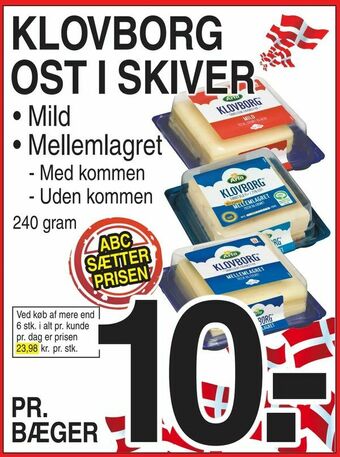 ABC Lavpris Klovborg ost i skiver tilbud