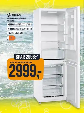 Skousen Atlas køle-fryseskab KFS315 tilbud