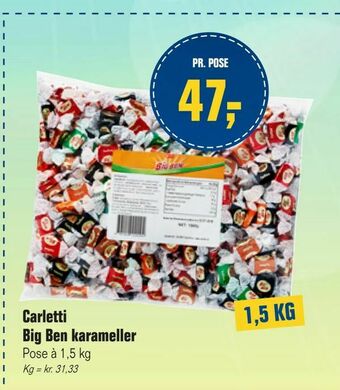 Otto Duborg Carletti Big Ben karameller tilbud