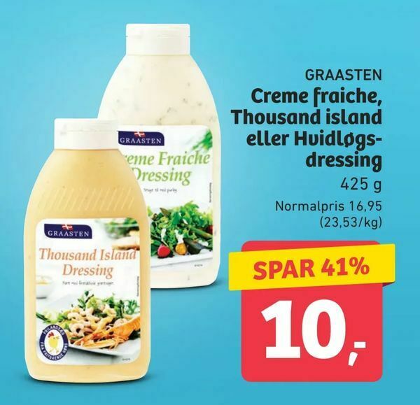 Creme fraiche, Thousand island eller Hvidløgsdressing tilbud hos ALDI