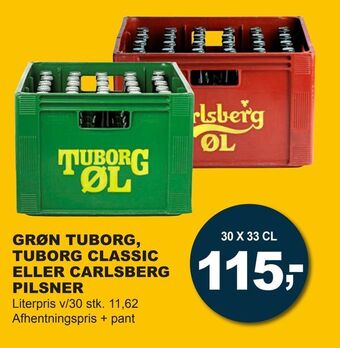 Let-Køb Grøn tuborg, tuborg classic eller carlsberg pilsner tilbud