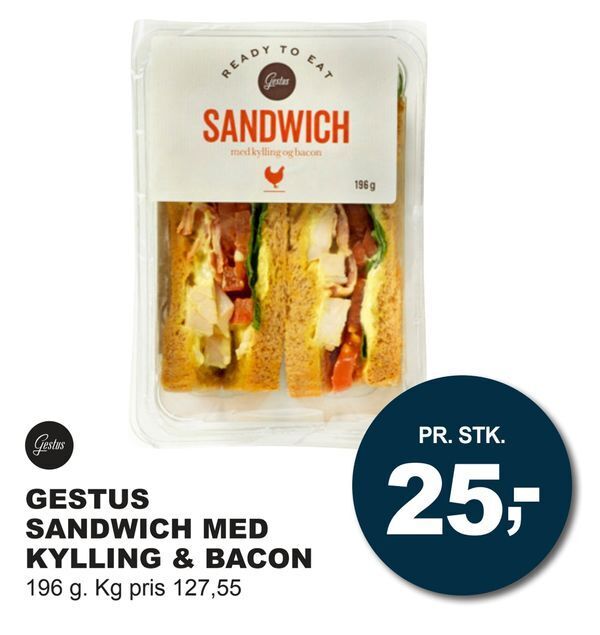 Let-Køb Gestus sandwich med kylling & bacon tilbud