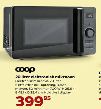 Kvickly 20 liter elektronisk mikroovn tilbud